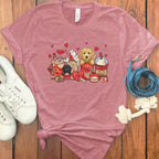Adorable Pups Love Hearts Valentine's Day T-shirt