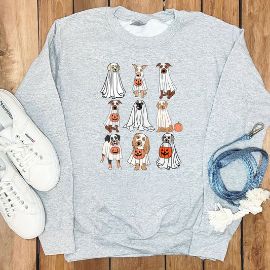 Cute Halloween Dogs Grey Sweatshirt product type