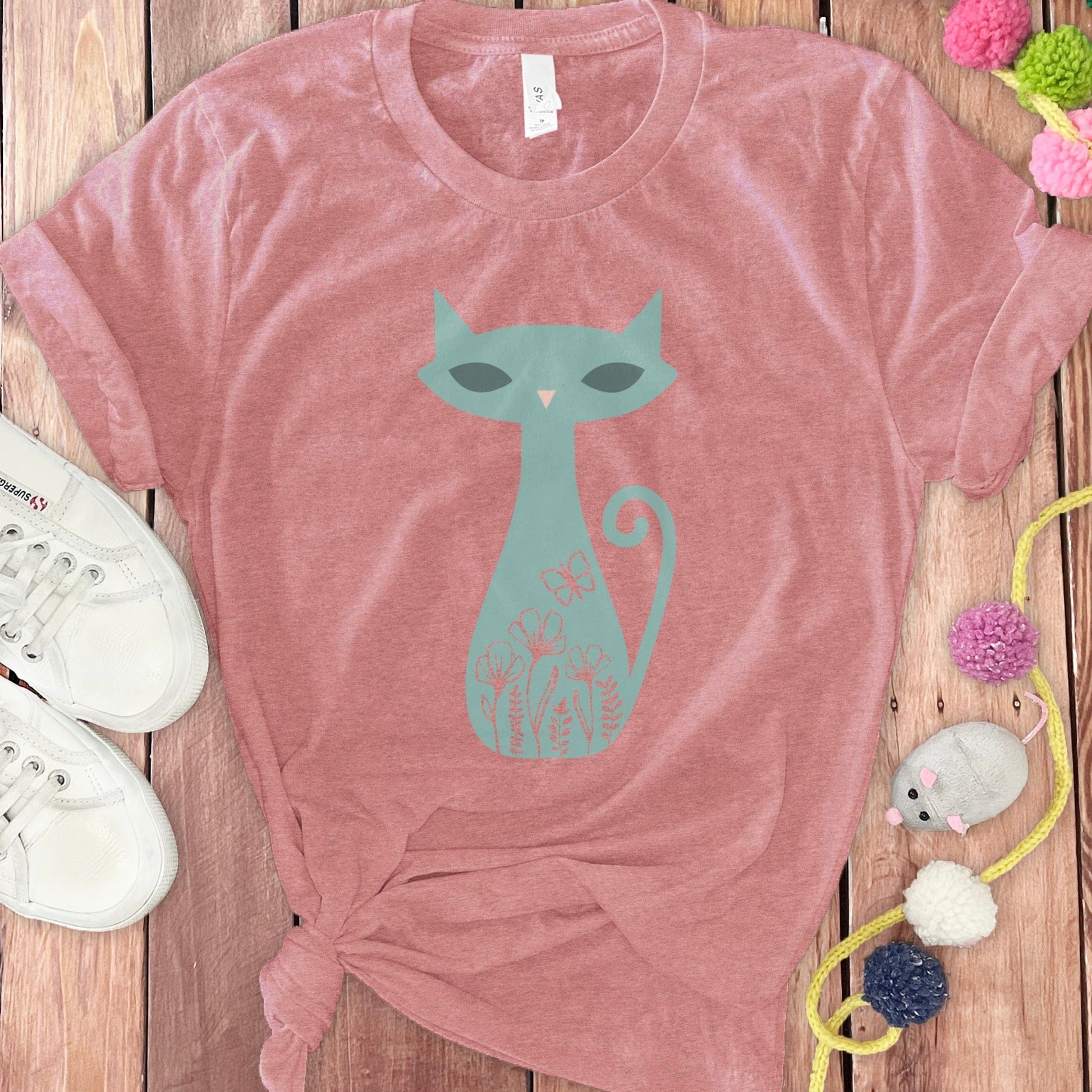 Artistic Cat Design Casual Top T-shirt product type