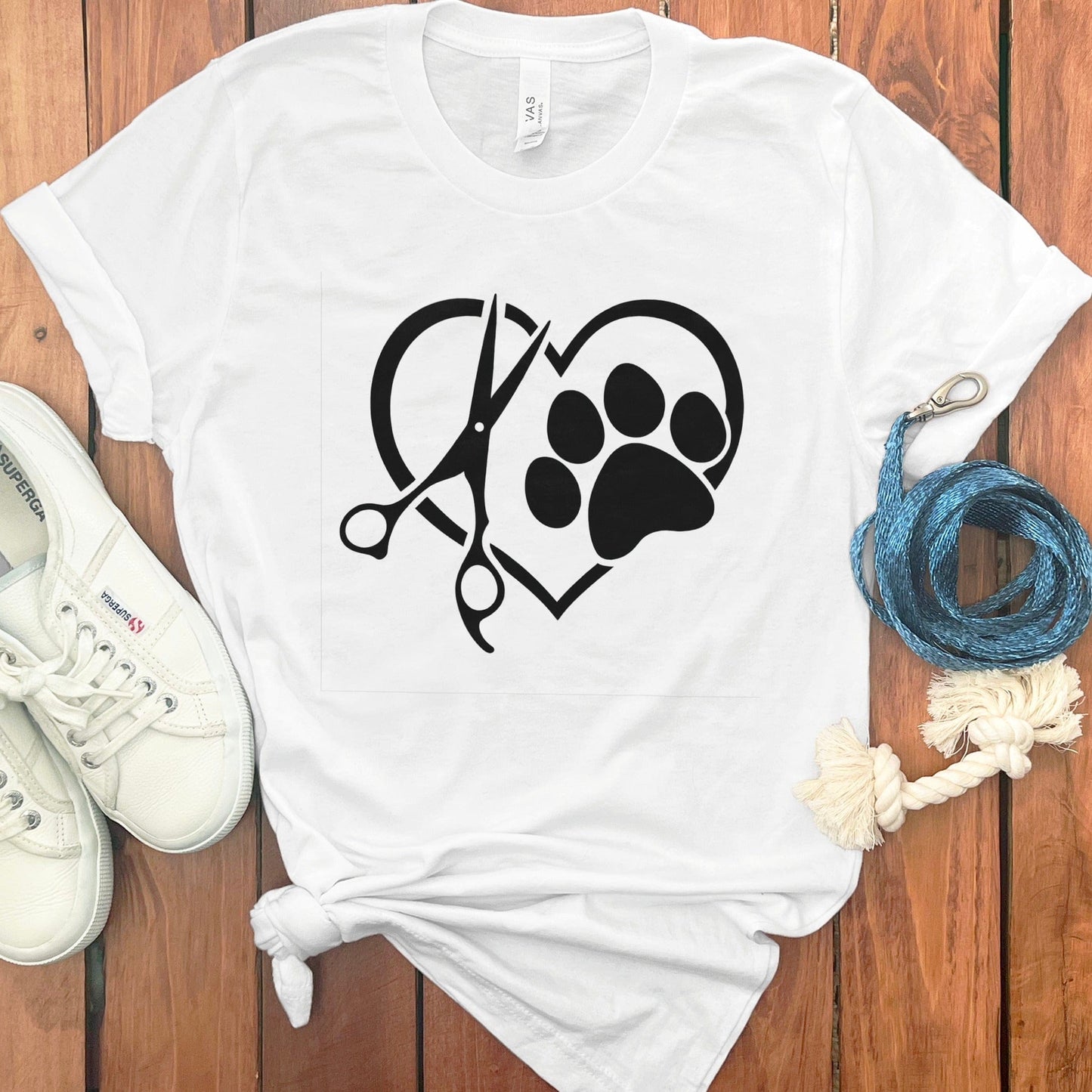 Unique Heart Scissors Paw Print Design Shirt product