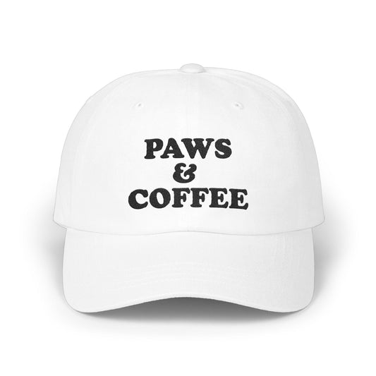 Paws and Coffee Embroidered White Hat product type
