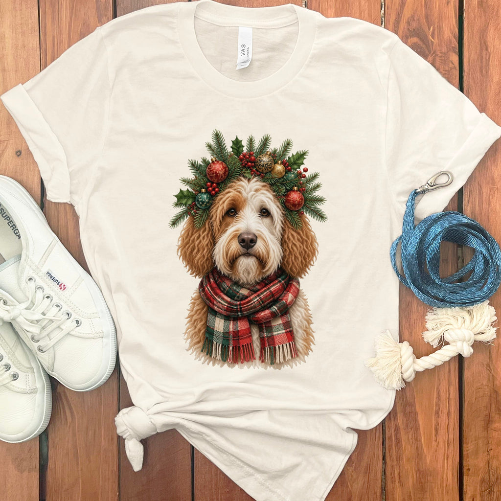 Parti Goldendoodle Holiday Crown T-Shirt in Natural / S by Puppy Jo