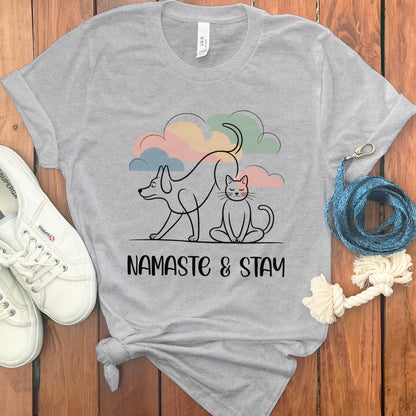 Namaste and Stay Dog and Cat Graphic T-shirt product type