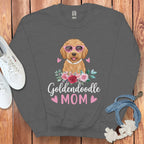 Goldendoodle Mom Sweatshirt with Cute Dog Illustration