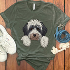 Adorable Fluffy Dog Graphic Unique Style T-Shirt