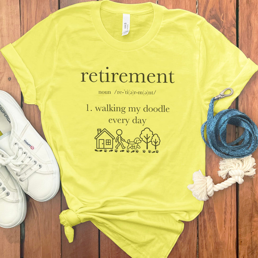 Retirement Doodle Definition T-Shirt in Yellow / S by Puppy Jo