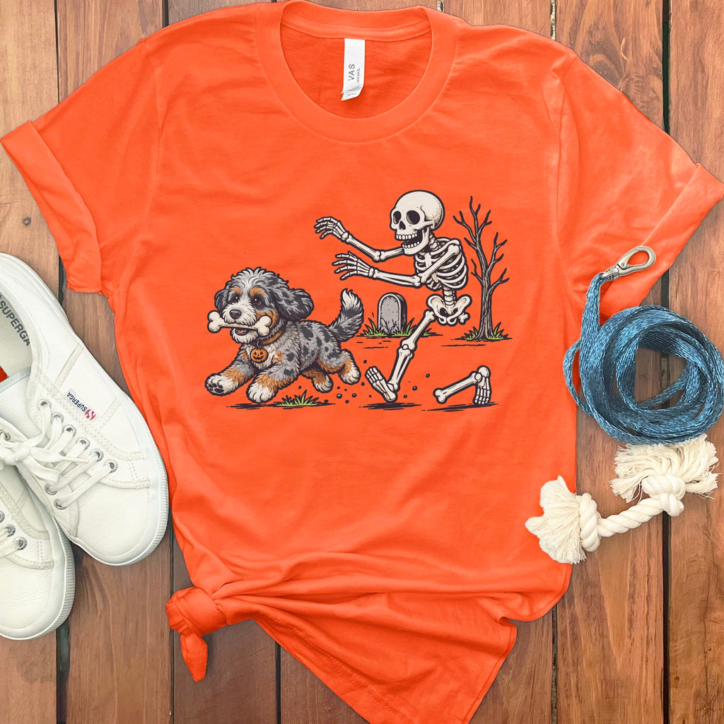 Aussiedoodle Bone Thief T-Shirt in Orange / S by Puppy Jo