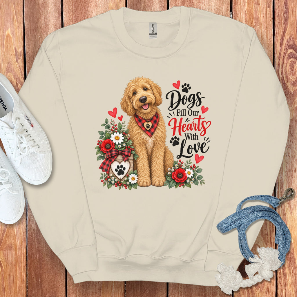 Golden Goldendoodle Hearts Love Sweatshirt