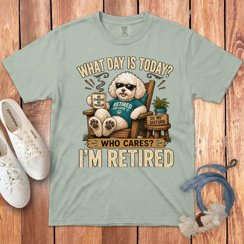 I'm Retired Maltipoo Signature T-Shirt in Bay / S by Puppy Jo