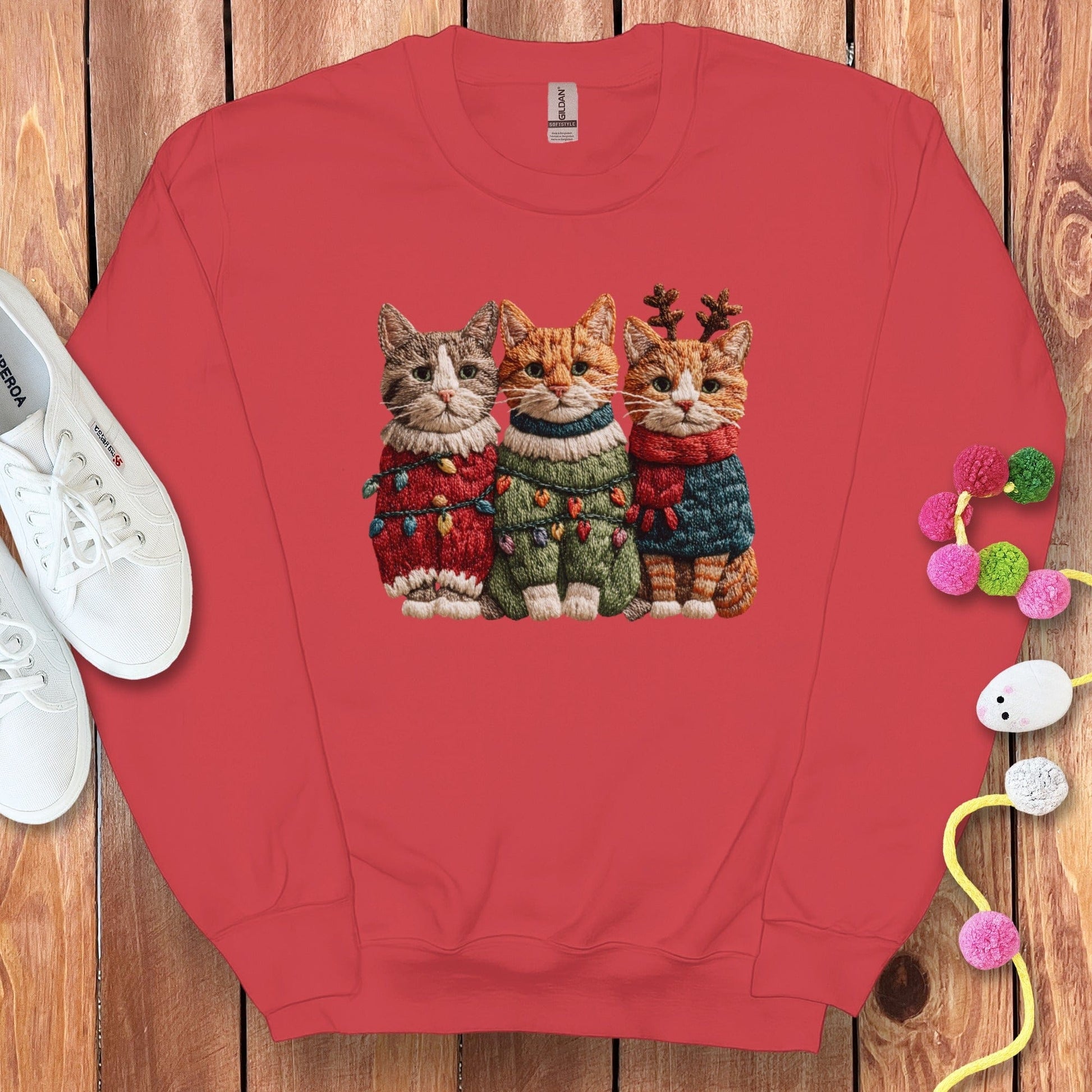 Cute Cats in Cozy Sweaters Festive Apparel Product
