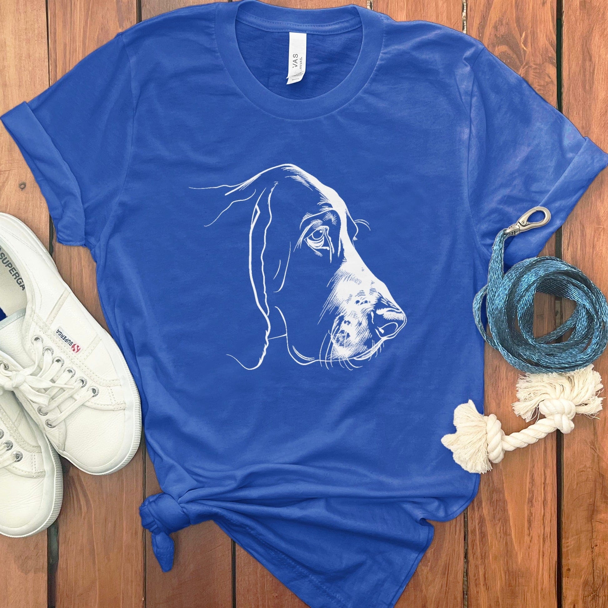 Blue T-shirt with Detailed Dog Sketch Design product