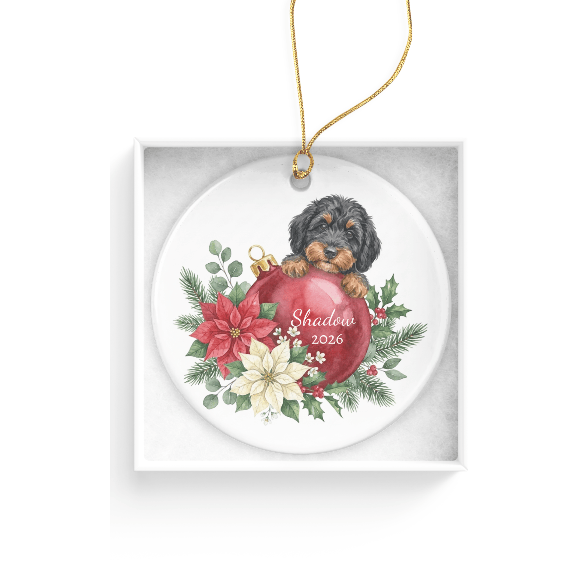 First Christmas Phantom Goldendoodle Ornament in by AnywherePOD