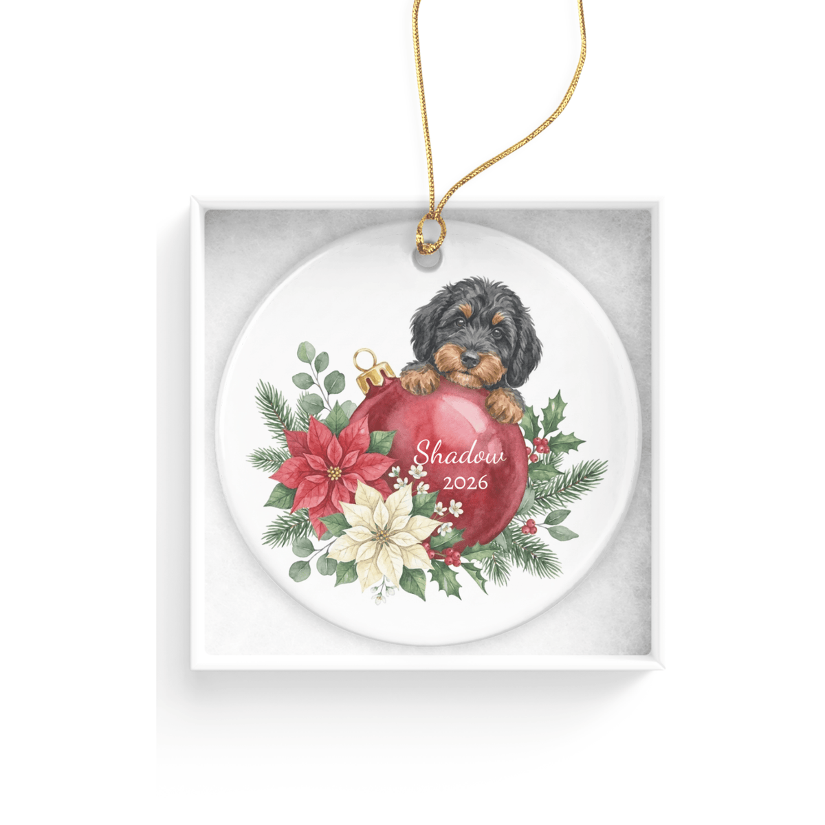 First Christmas Phantom Goldendoodle Ornament in by AnywherePOD