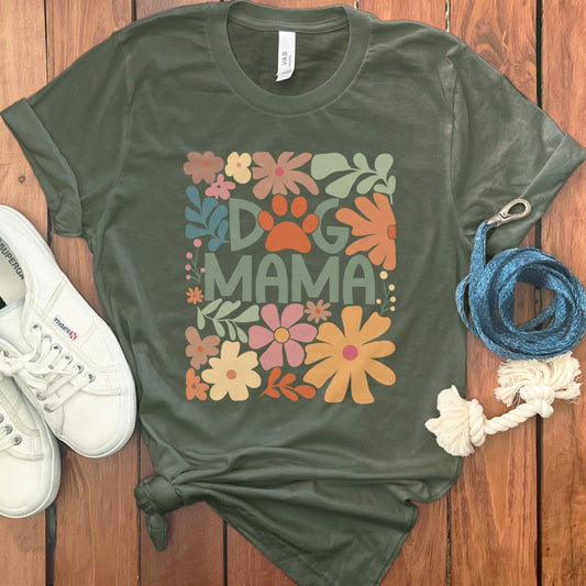 Dog Mama Graphic T-Shirt with Colorful Floral product type