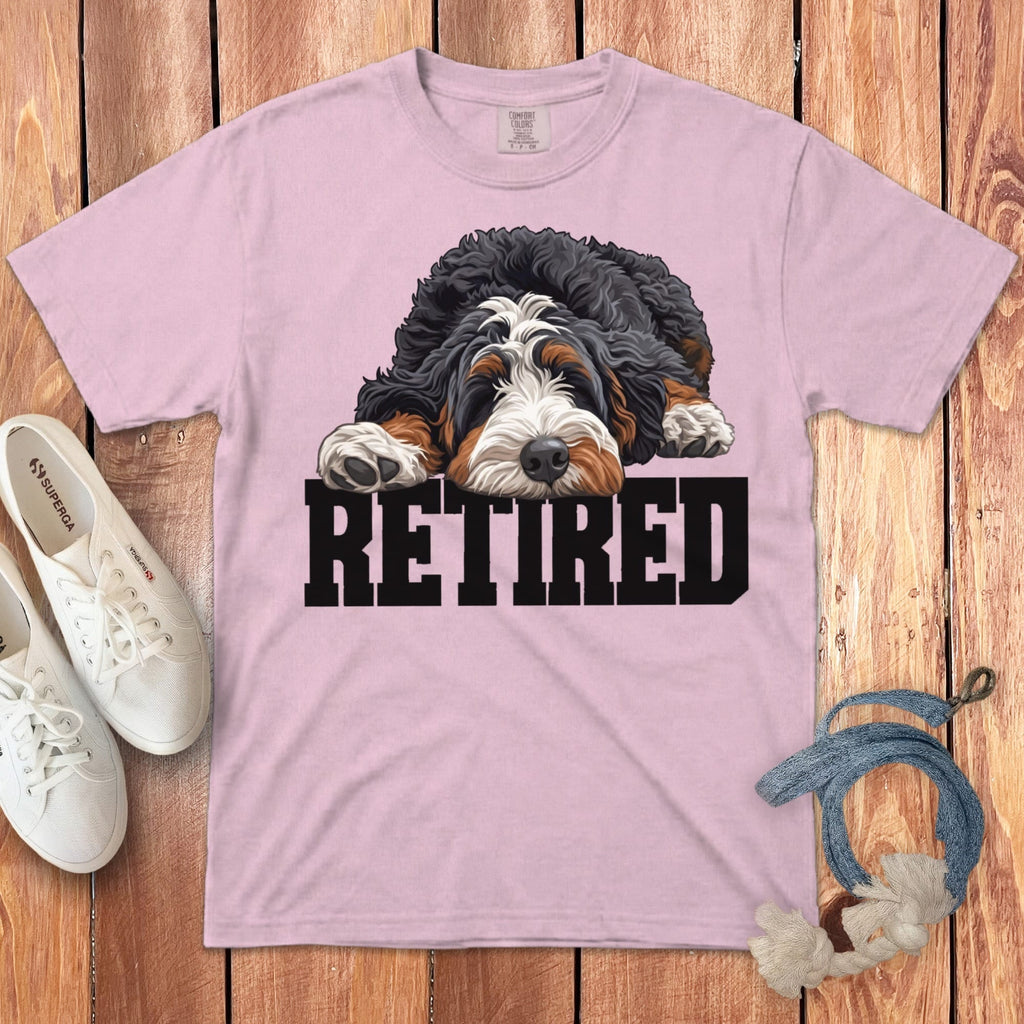 Retired Sleeping Bernedoodle Signature T-Shirt in Blossom / S by Puppy Jo