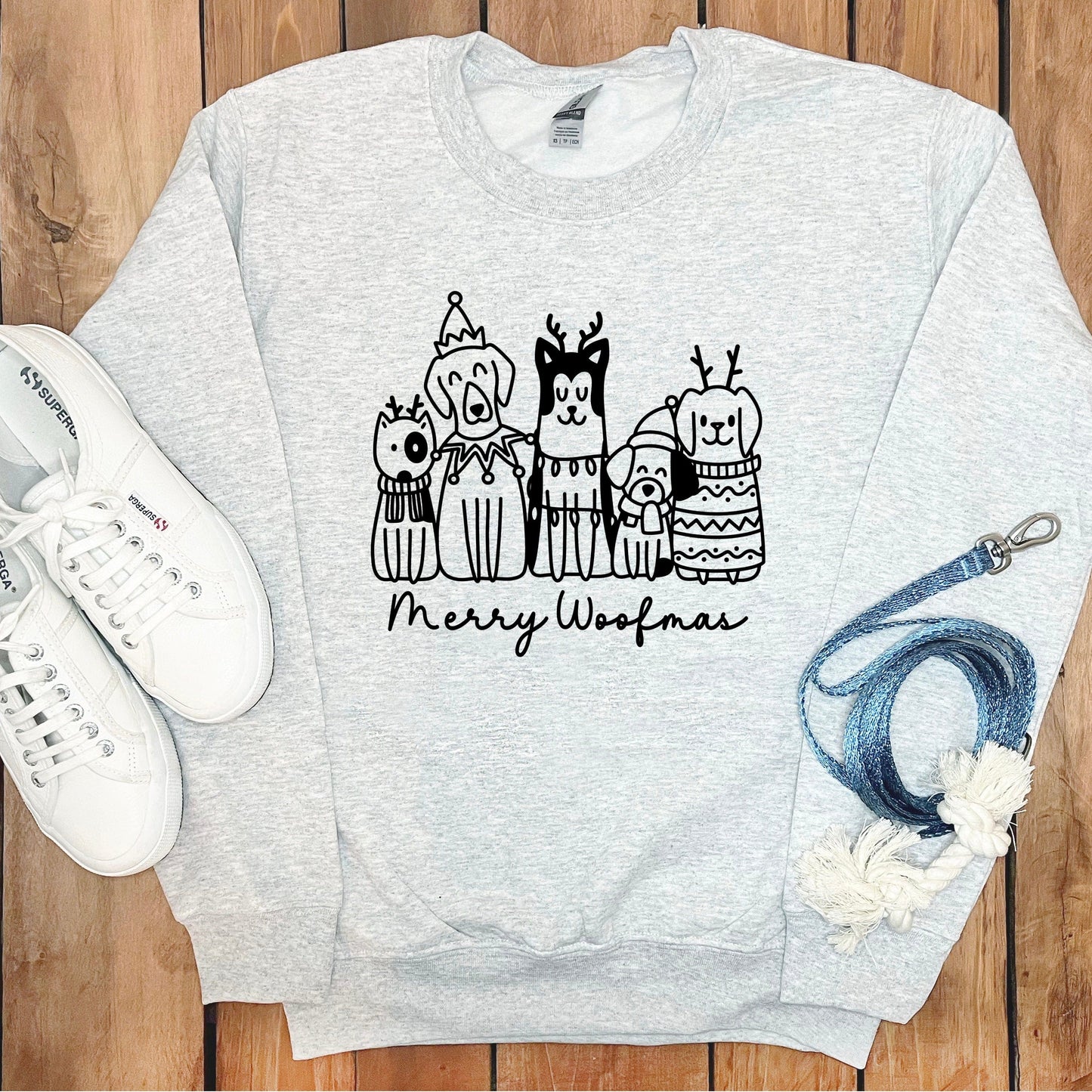 Festive Merry Woofmas Sweatshirt for Pet Lovers product type