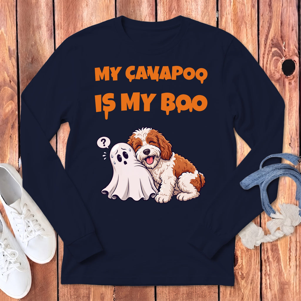 Cavapoo My Boo Long Sleeve T-Shirt in Navy / S by Puppy Jo