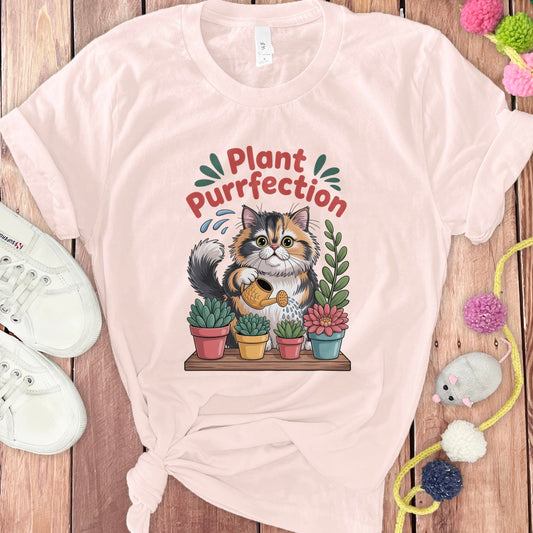 Plant Purrfection Cute Cat and Succulents T-Shirt product