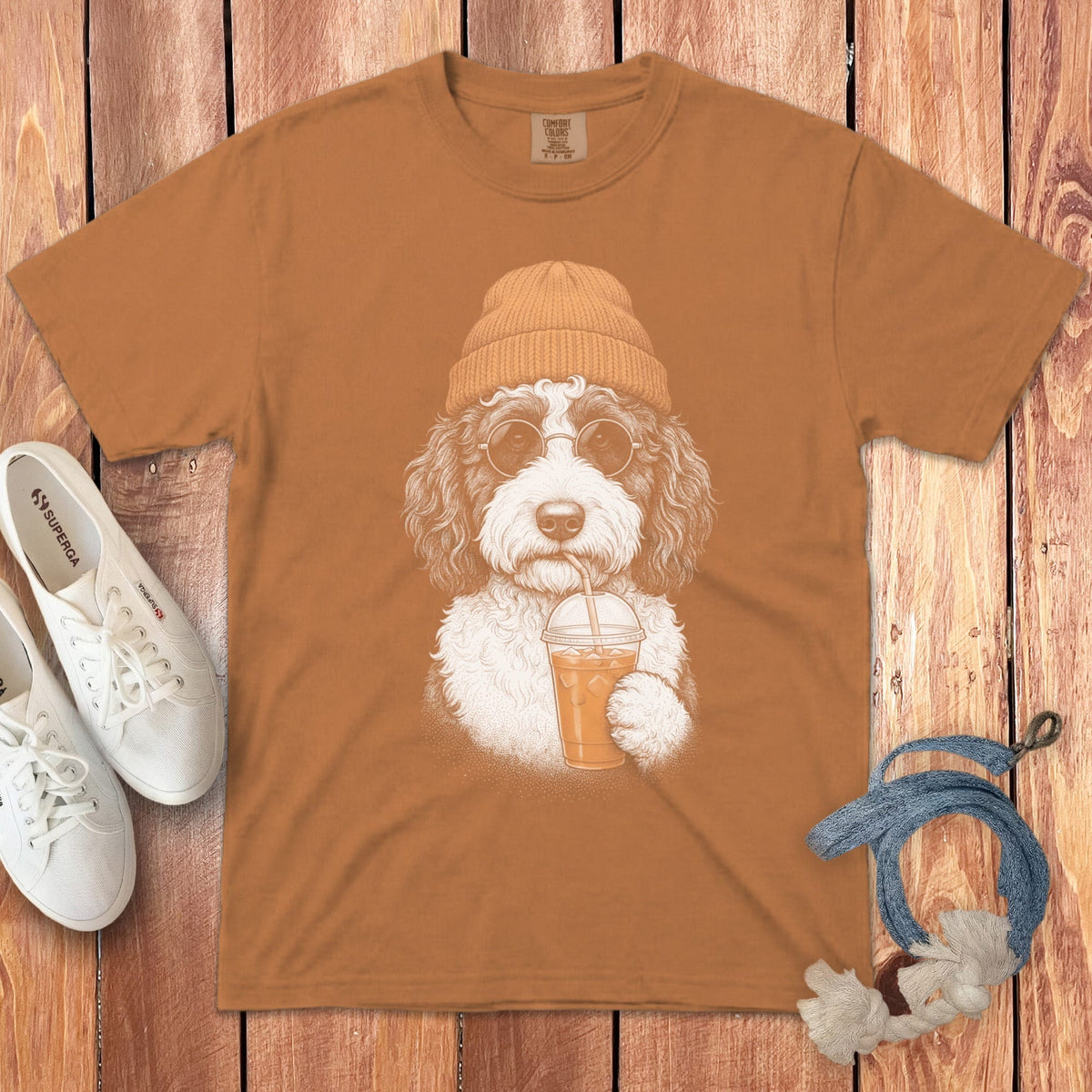 Sheepadoodle Ice Latte Signature T-Shirt in Yam / S by Puppy Jo