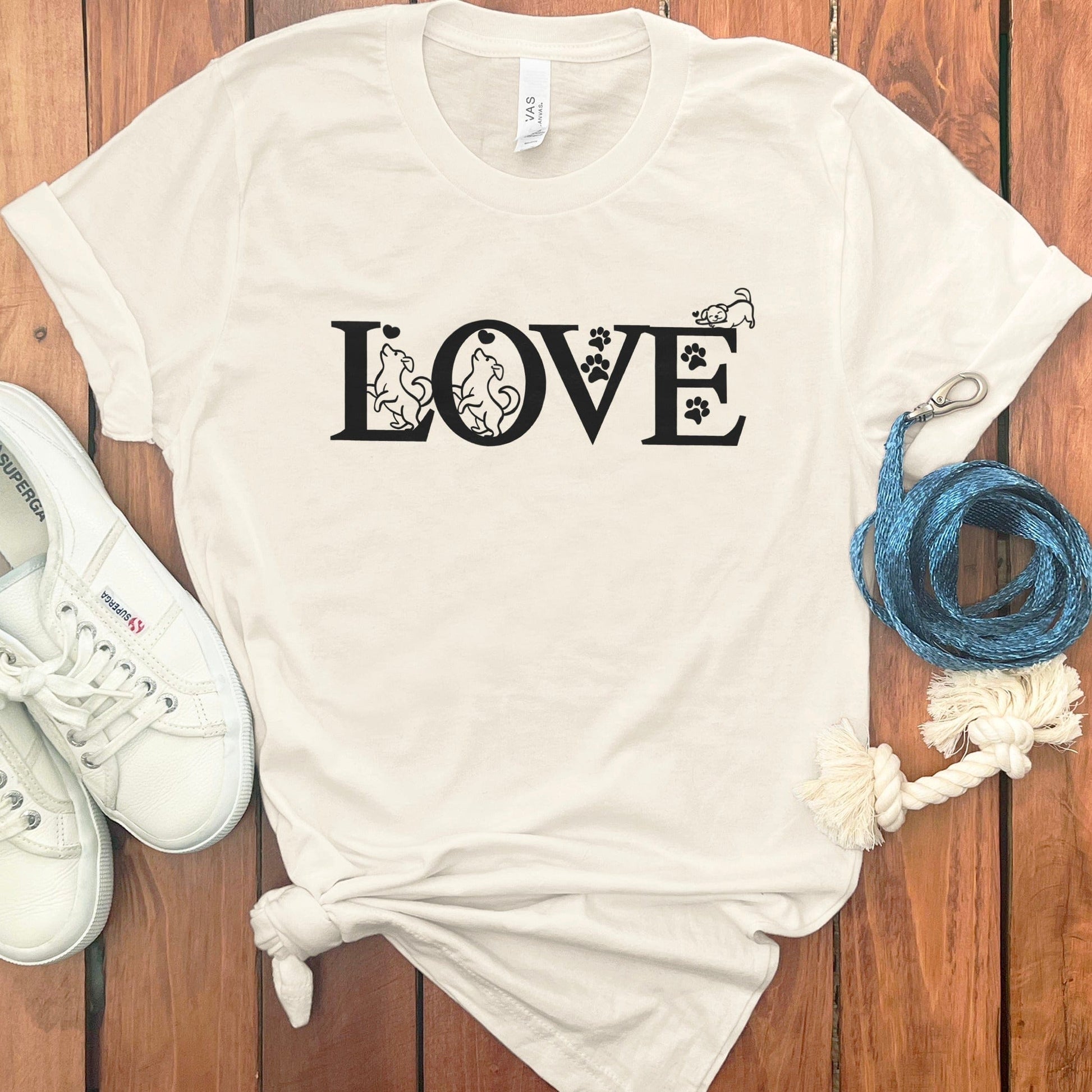 Love Paw Print Animal Graphic White Shirt product