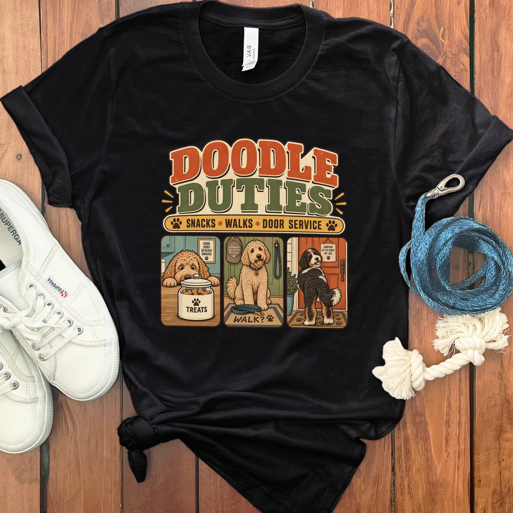 Doodle Duties T-Shirt in Black / S by Puppy Jo