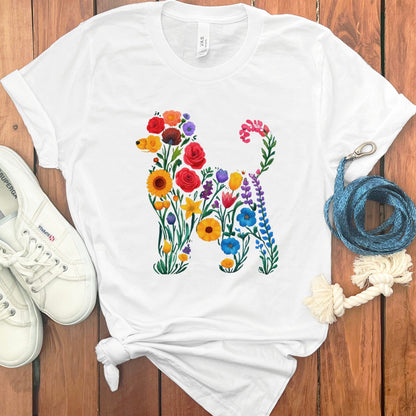 Colorful Floral Dog Design Graphic T-Shirt product type