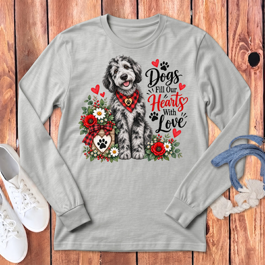 Merle Goldendoodle Hearts Love Long Sleeve T-Shirt