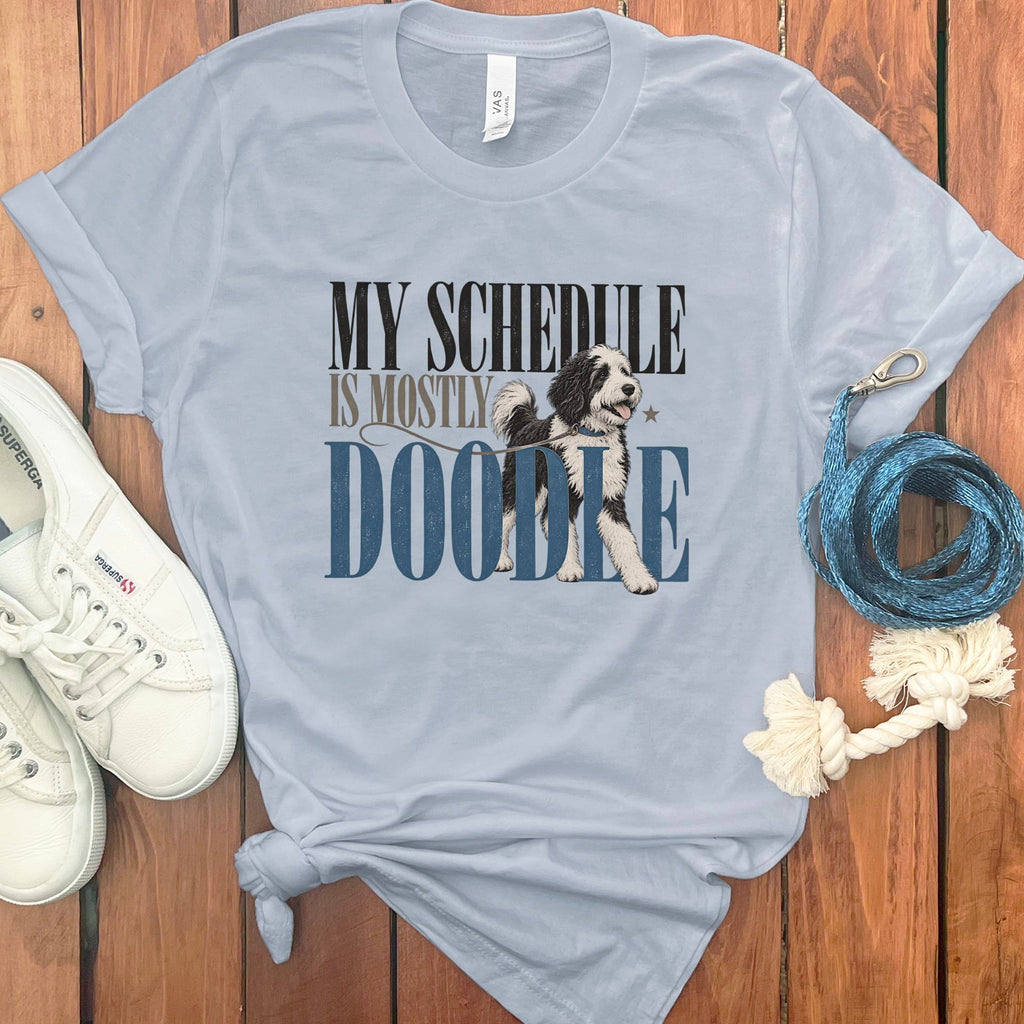 Sheepadoodle Schedule T-Shirt in Light Blue / S by Puppy Jo