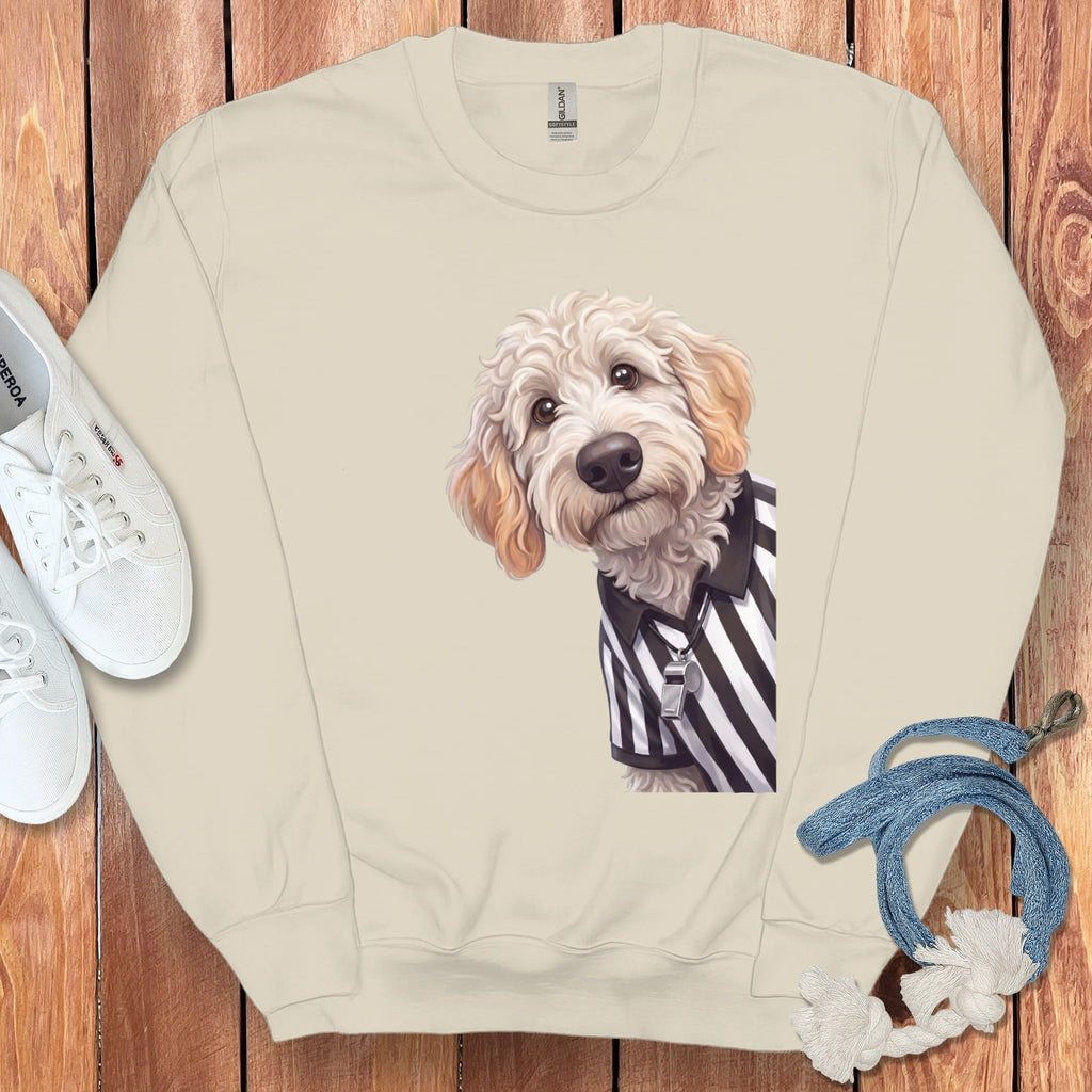 Maltipoo Football Referee Sweatshirt in Sand / S by Puppy Jo