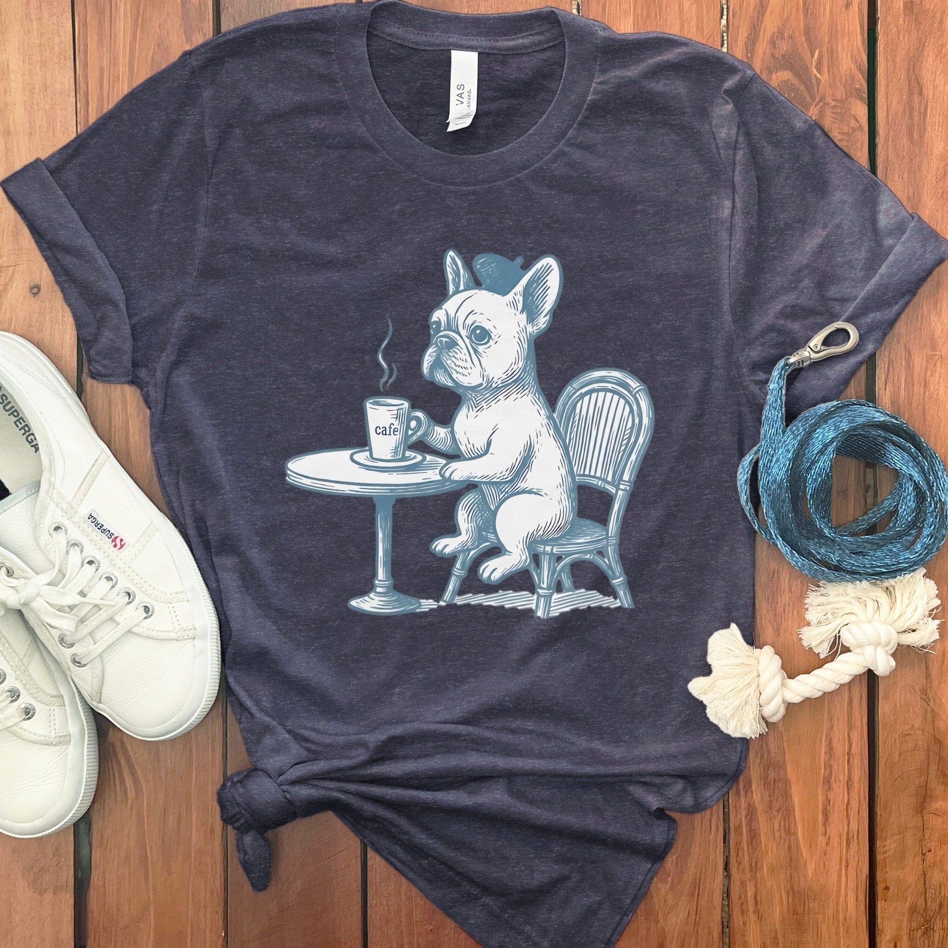 French Bulldog Drinking Coffee Graphic T Shirt product