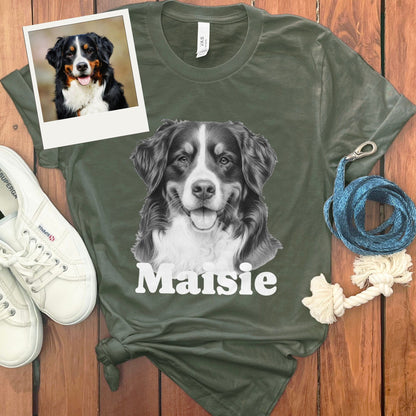 CUSTOM PET PHOTO SKETCH T-SHIRT
