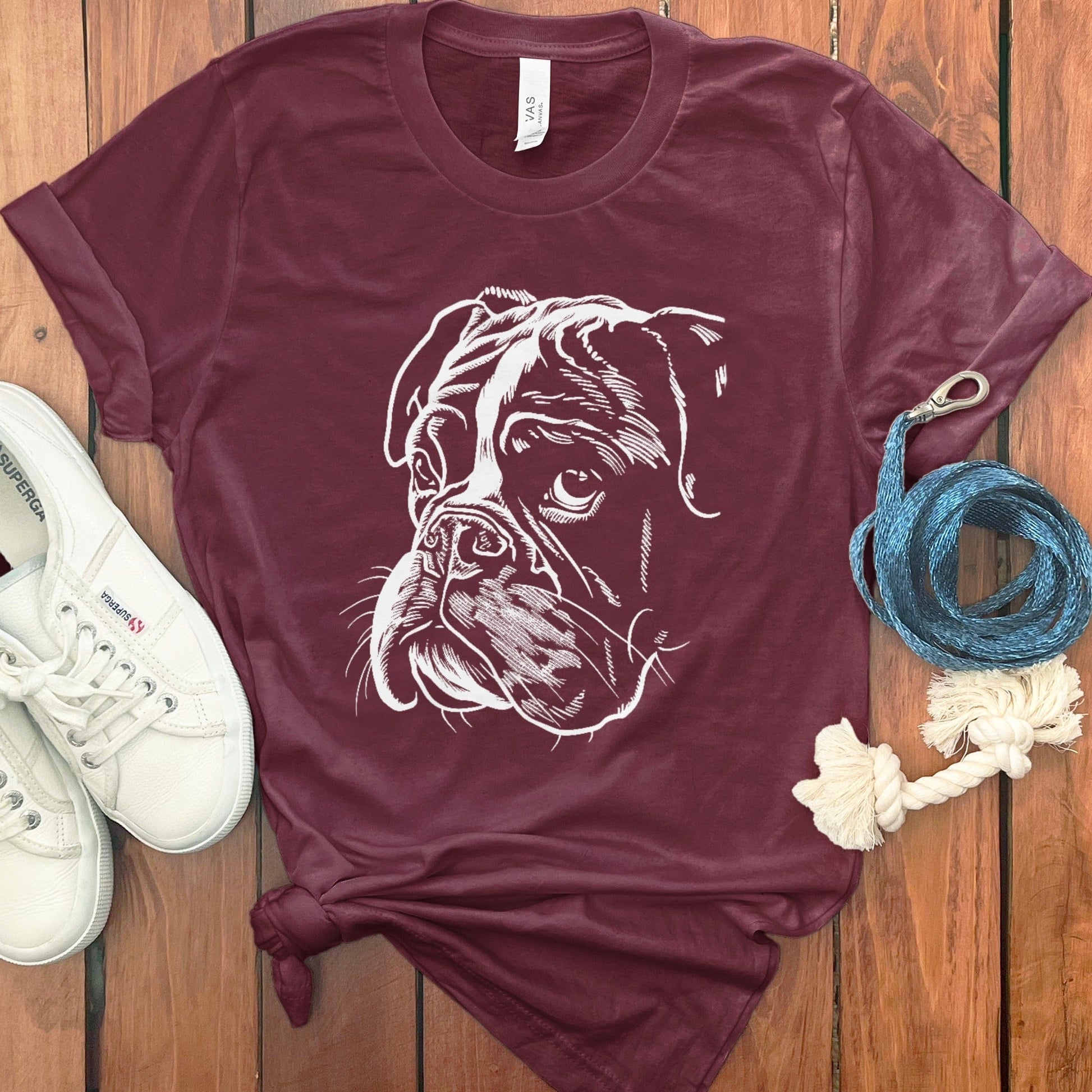 Maroon T-shirt with Detailed Bulldog Graphic product