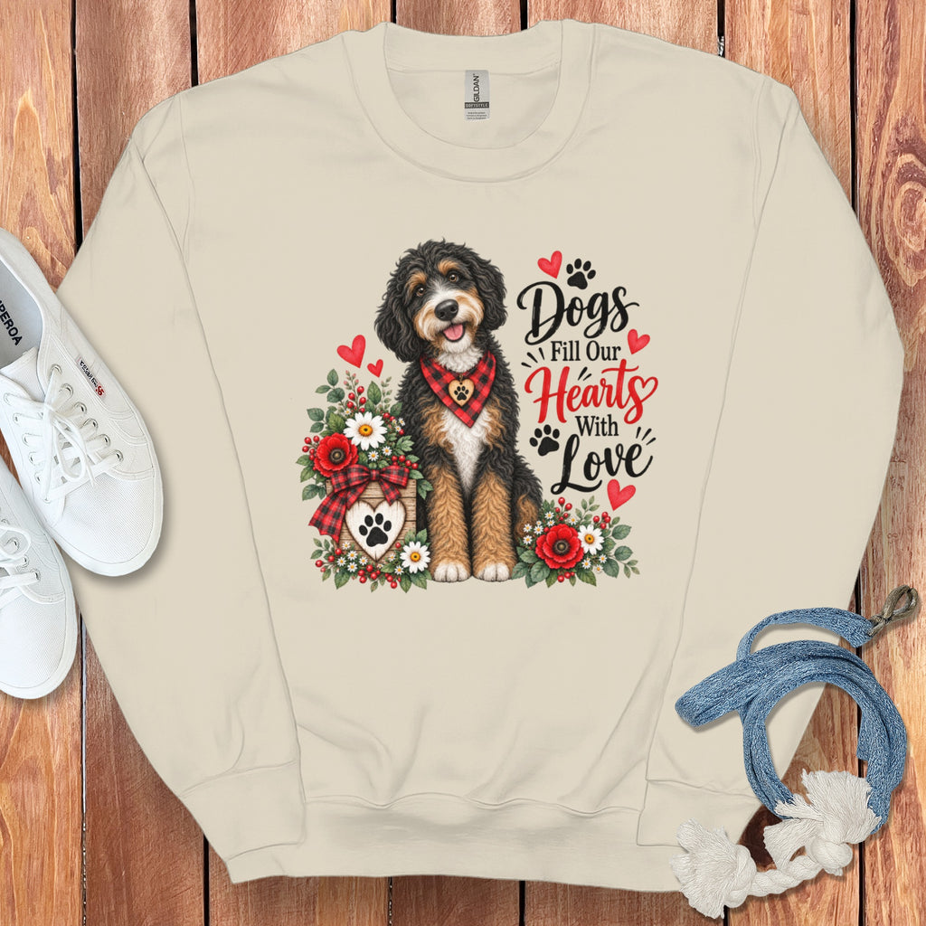 Bernedoodle Hearts Love Sweatshirt