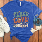 Retro Peace Love Doodles Graphic T-shirt Design