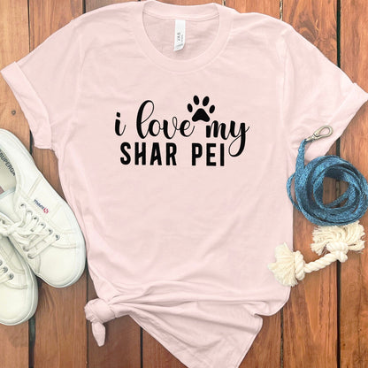I Love My Shar Pei Casual Graphic T-Shirt product type