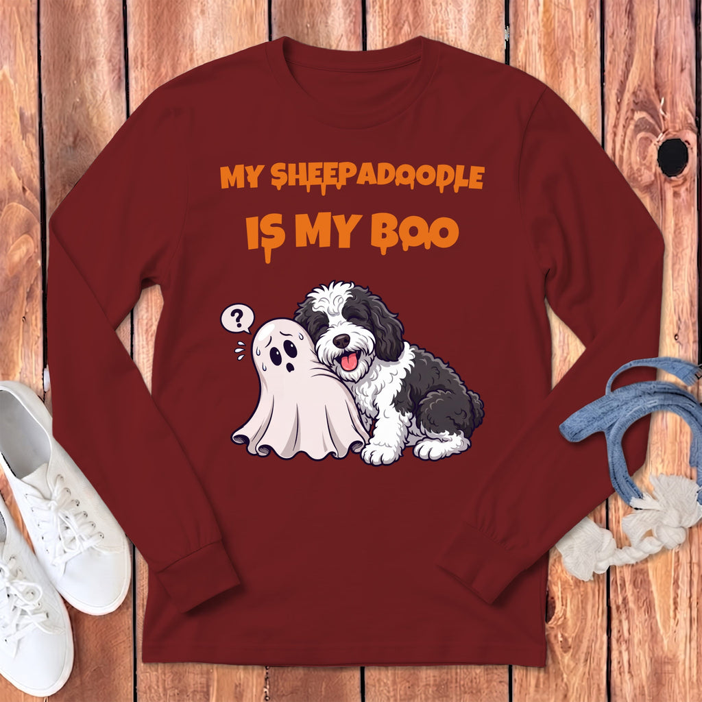 Sheepadoodle My Boo Long Sleeve T-Shirt in Cardinal / S by Puppy Jo