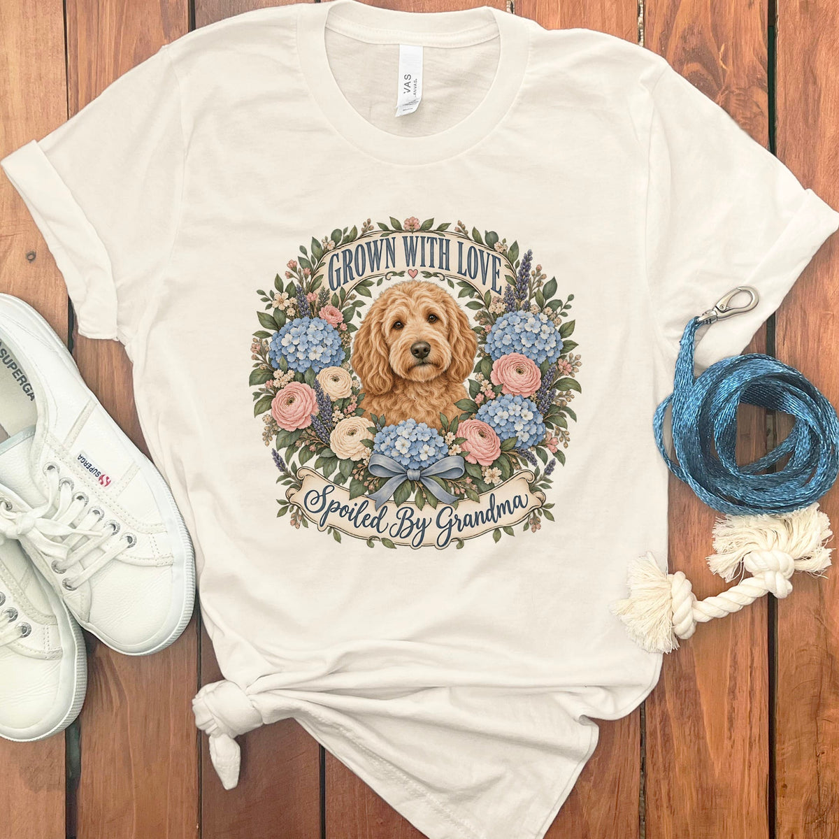 Doodle Grandma Spoiled T-Shirt in Natural / S by Puppy Jo