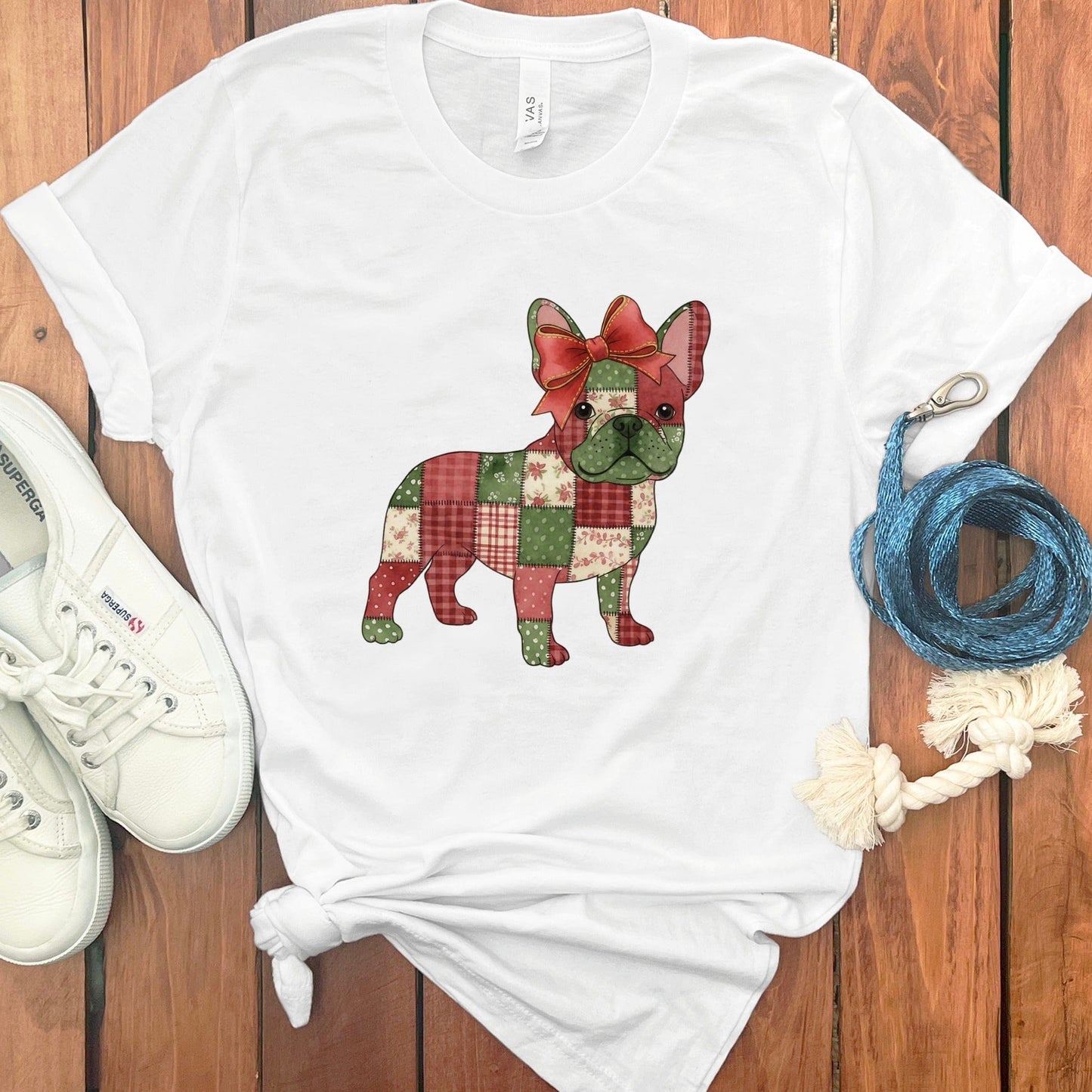 Festive French Bulldog Graphic T-Shirt product type