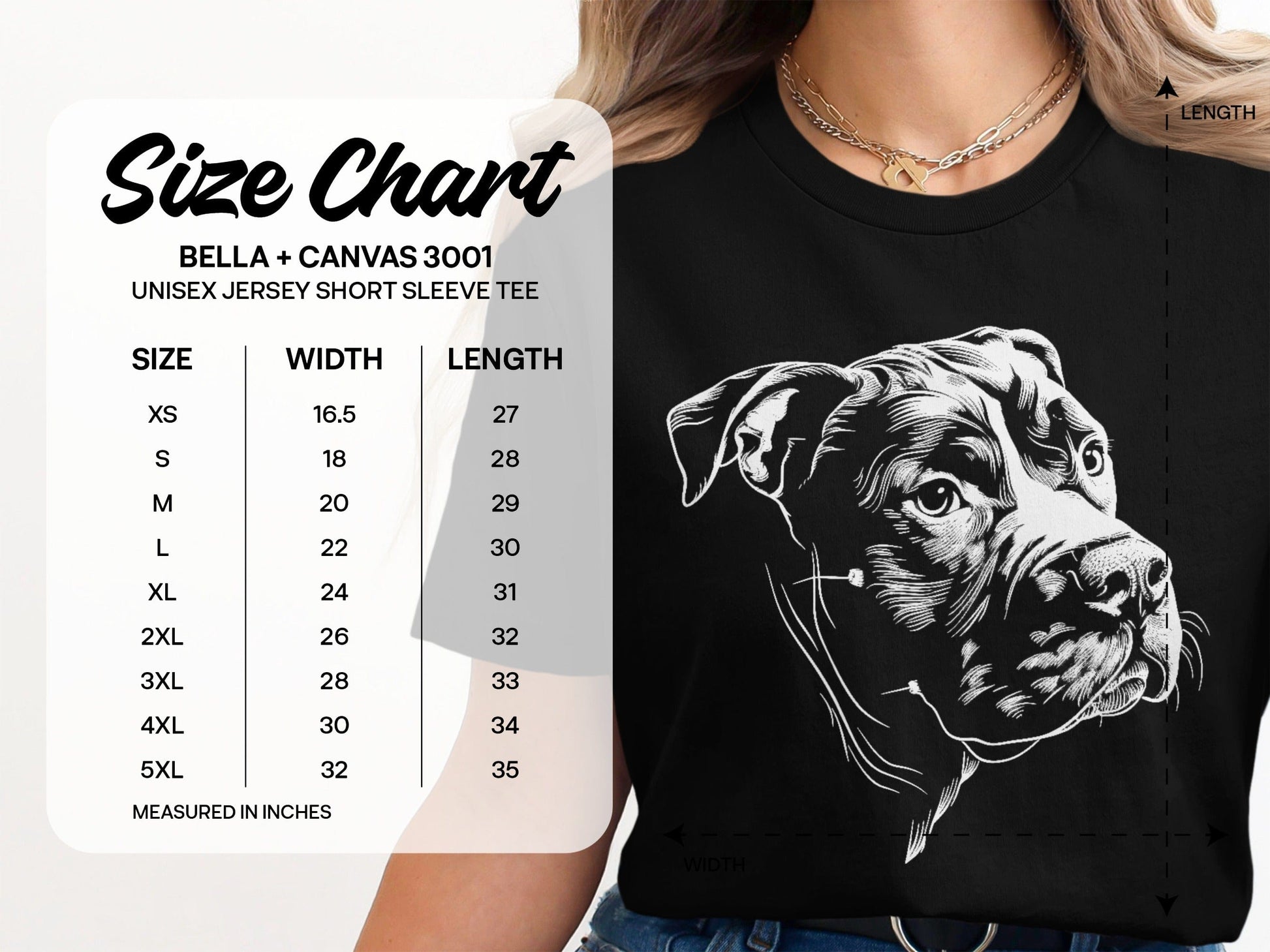 Realistic Dog Graphic Bella+Canvas 3001 product type