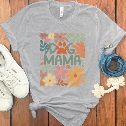 Dog Mama T-Shirt with Colorful Floral Design product type