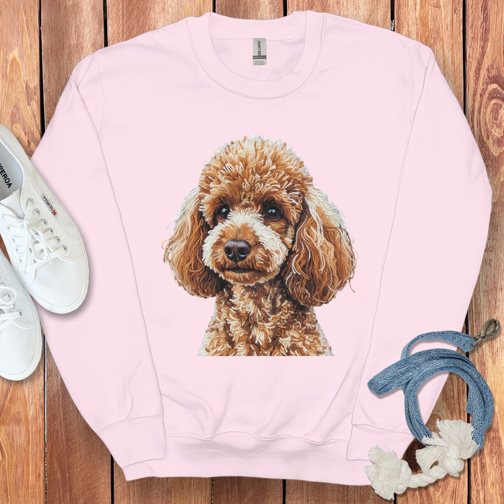 Cute Poodle Print Pink Sweatshirt for Dog Lovers