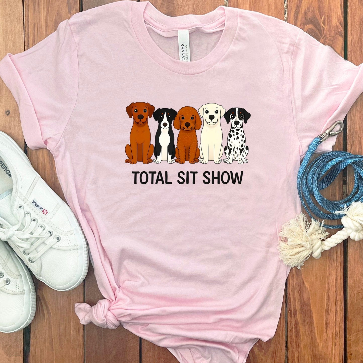 Total Sit Show Dog Graphic Pink T-Shirt product type