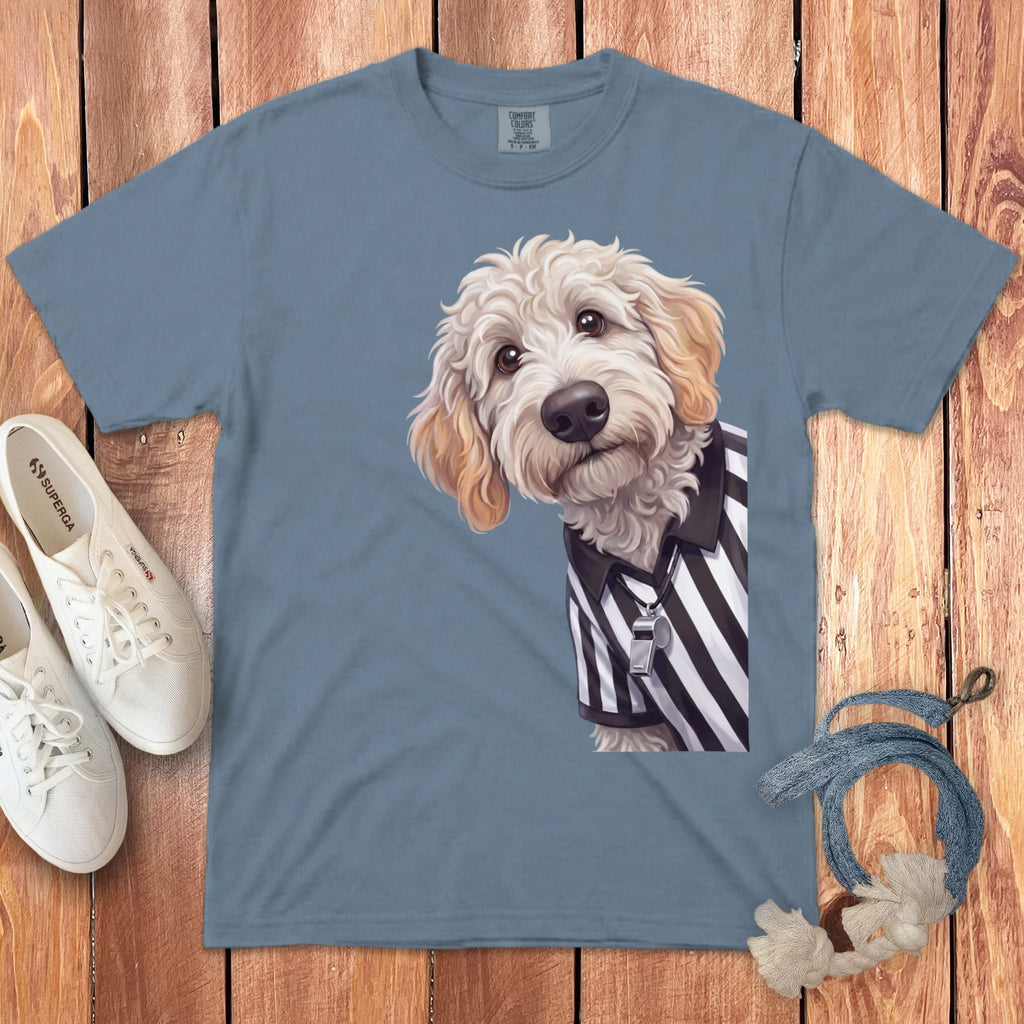 Maltipoo Football Referee Signature T-Shirt in Blue Jean / S by Puppy Jo