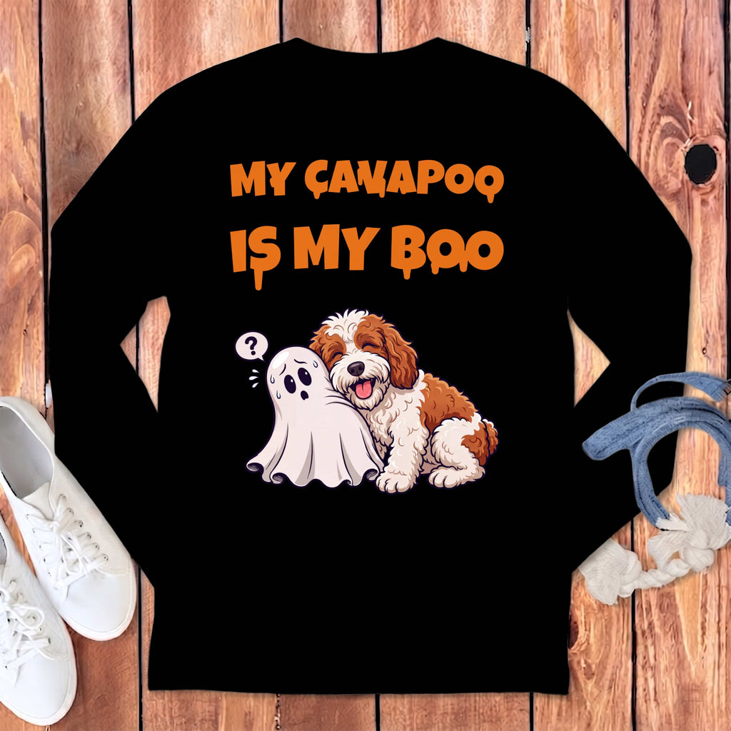 Cavapoo My Boo Long Sleeve T-Shirt in Black / S by Puppy Jo