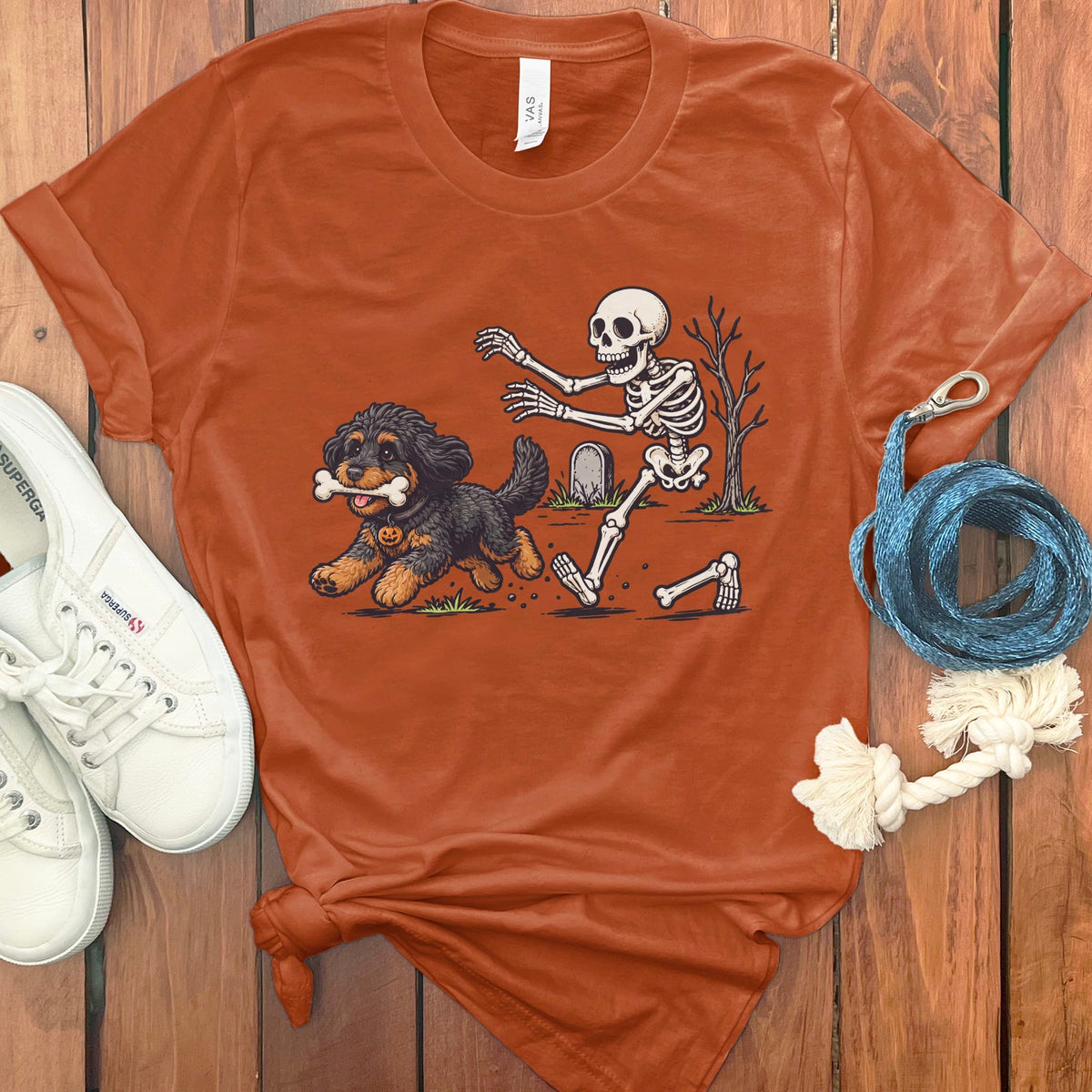 Phantom Goldendoodle Bone Thief T-Shirt in Autumn / S by Puppy Jo