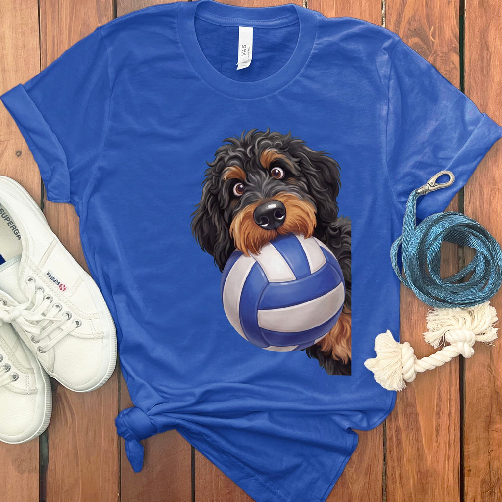 Phantom Goldendoodle Volleyball T-Shirt in True Royal / S by Puppy Jo