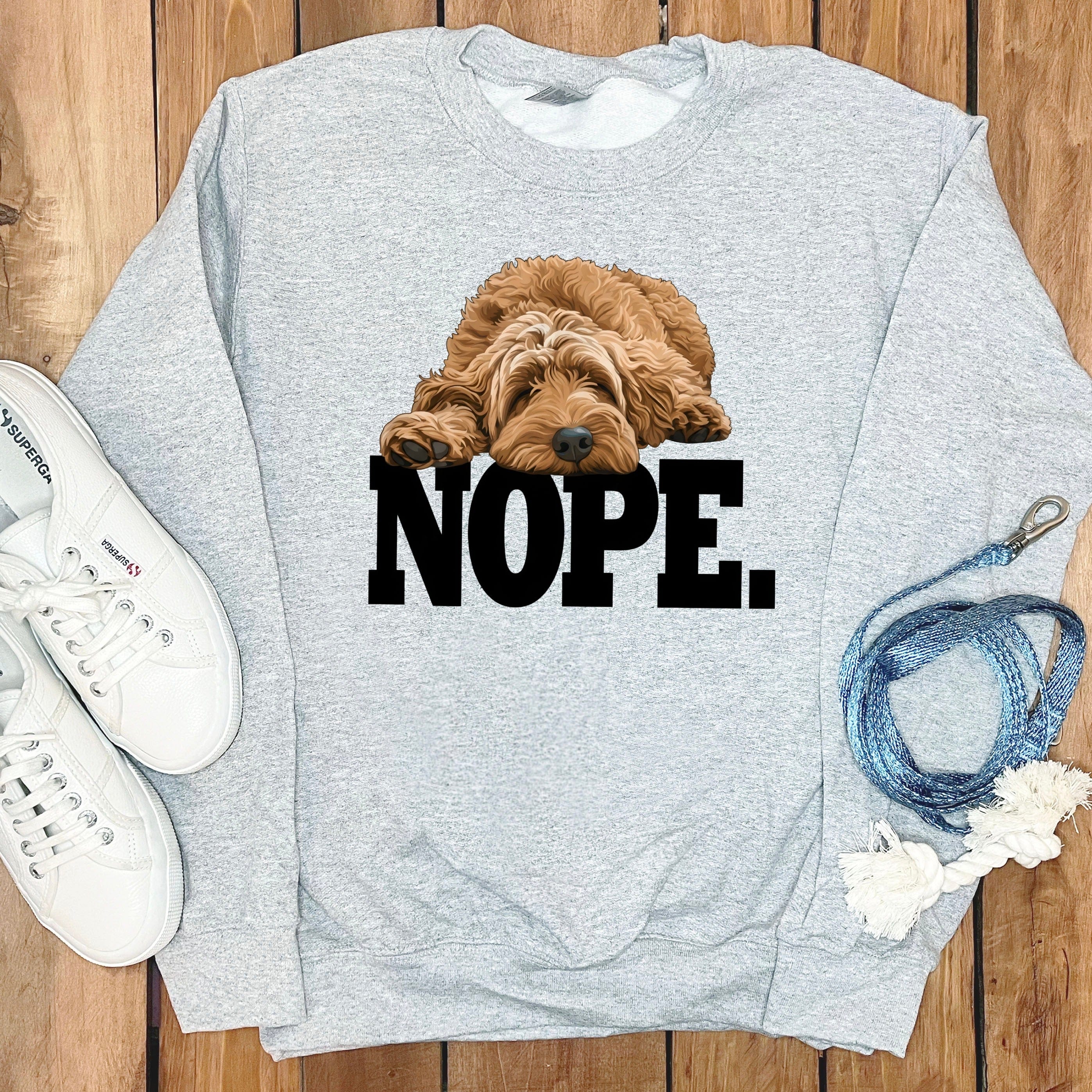 Cozy Nope Sweatshirt With Cute Dog Design