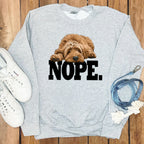 Cozy Nope Sweatshirt With Cute Dog Design