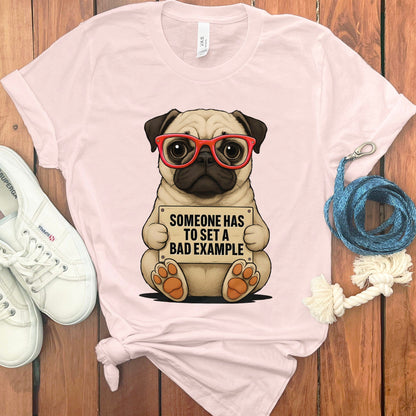 Pug Wearing Glasses Cute Unique Graphic Tee product