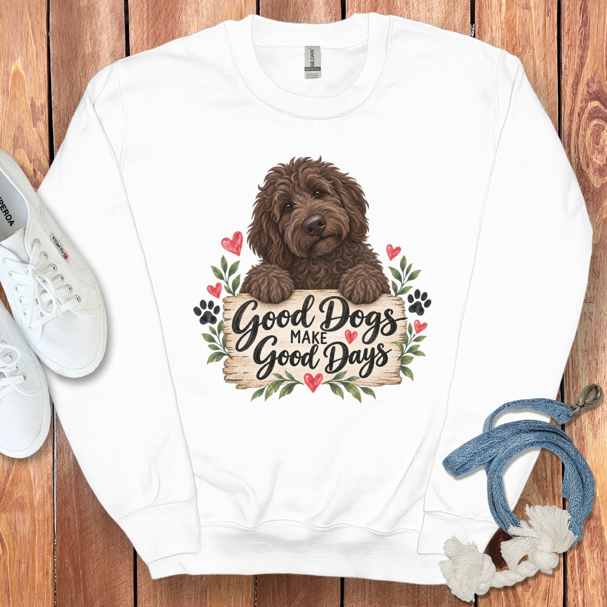 Chocolate Goldendoodle Good Days Sweatshirt